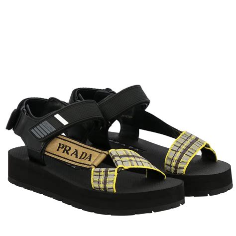 prada nylon strap sandals|Prada flat sandals sale.